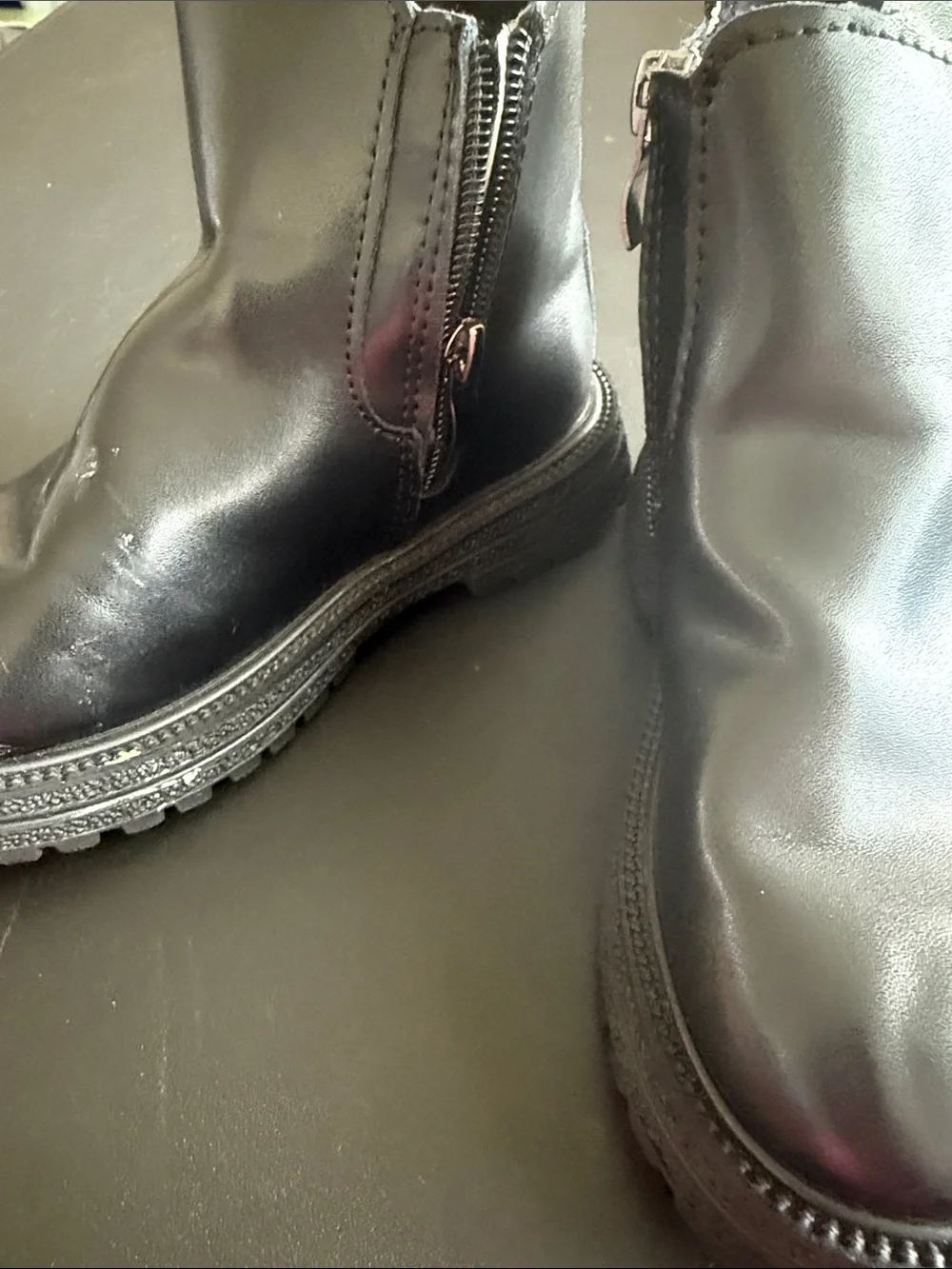 Kids Black Chelsea Boot with Side Zipper